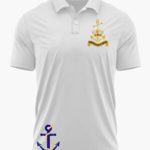 Merchant Navy White Printed Custom T-shirt