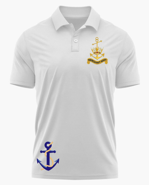 Merchant Navy White Printed Custom T-shirt