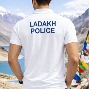 Ladakh Police White Printed Customized T-Shirt